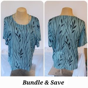 Green Leaf Design Blouse